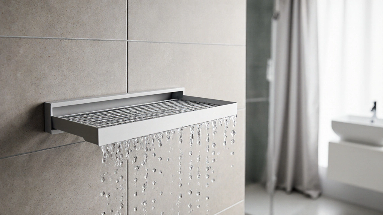 Wenko Vacuum-Loc police přichycená k dlažbici bez vrtání, s nano-krytím a odolností proti vlhkosti.