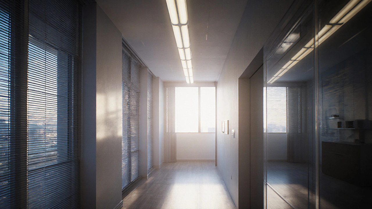 Chytrý byt s automatickým stíněním a světlovody, simulující přirozené osvětlení v různých časech dne.