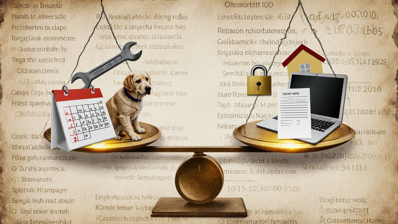 Váhající váha mezi povinnostmi pronajímatele a právy nájemce v bytovém prostředí.