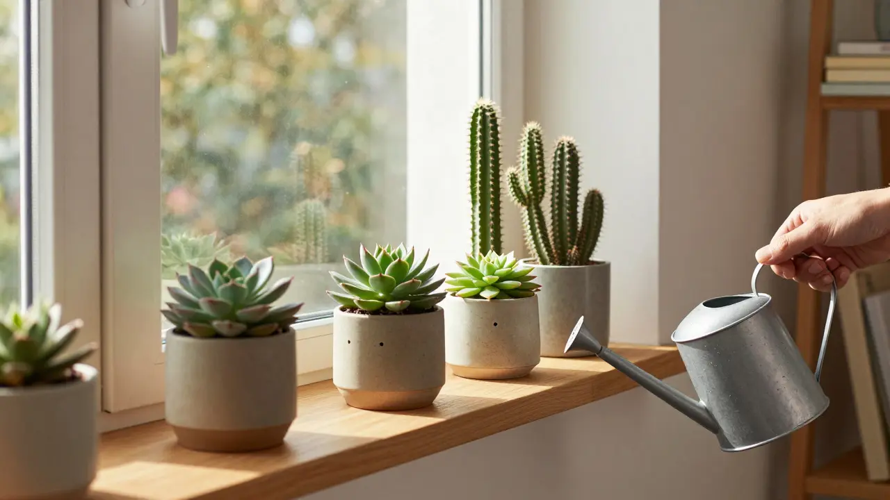 Sukulenty a kaktusy: minimální údržba v interiéru