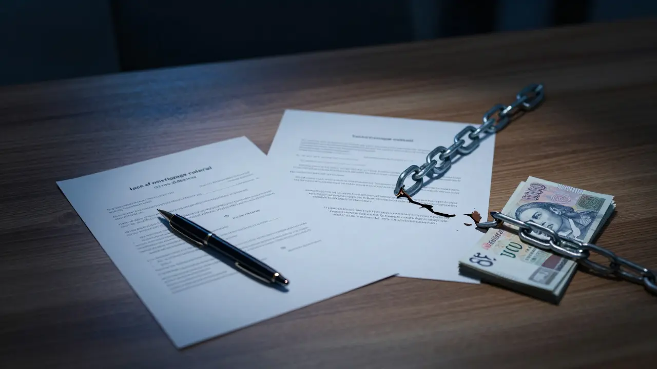 Doklady a peníze na stole znázorňující finanční rozhodování při koupi bytu.