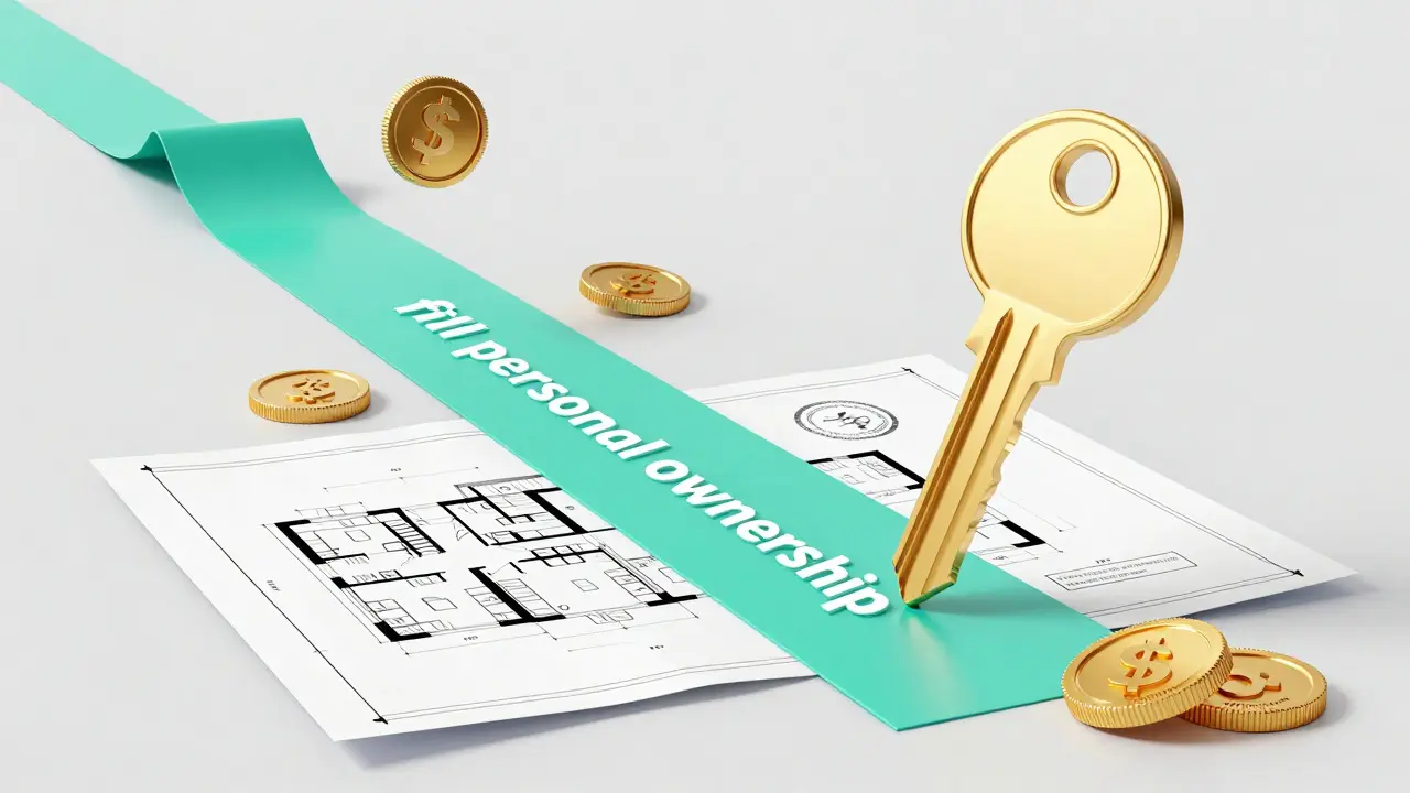 Kresba cesty od družstevního podílu k plnému osobnímu vlastnictví bytu.