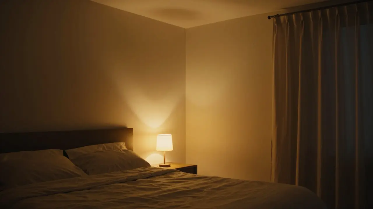 Teplé stmívané světlo v ložnici vytváří intimní a relaxační atmosféru