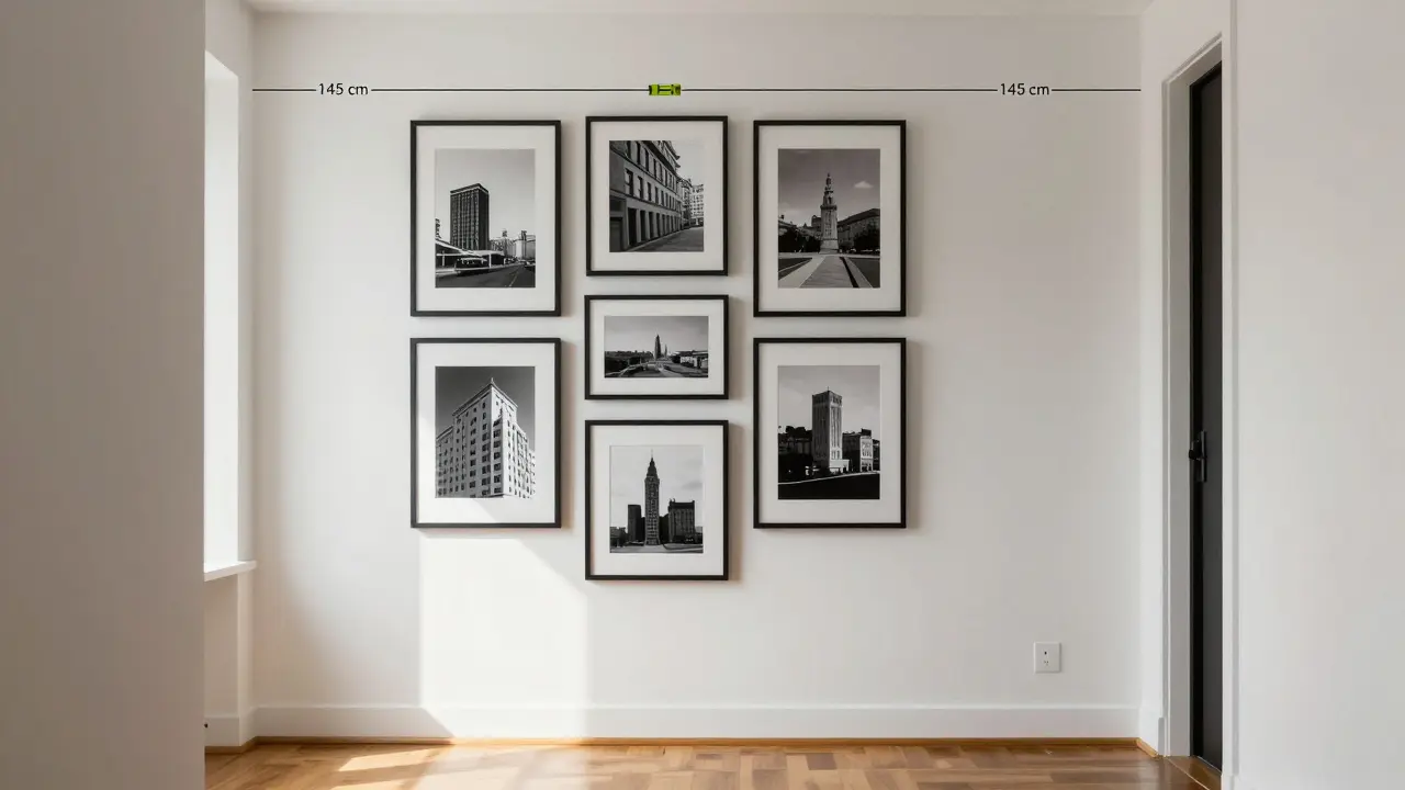 Nástěnné umění v hale: Jak správně vystavit fotogalerii (výška, rozestupy, osvětlení)