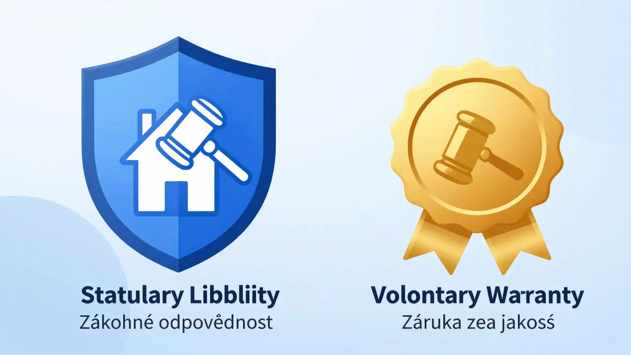 Ilustrace rozdílu mezi zákonnou odpovědností a zárukou