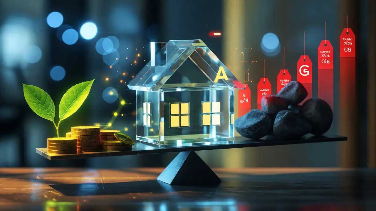 Konceptuální znázornění rizika hypotéky podle energetické náročnosti